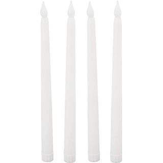 LED-Kerzen, 4 Stück, Flammenlose Stabkerzen, Warmes Licht, Elektronisches Kerzenlicht, Sichere, Umweltfreundliche Elektrische LED-Stabkerzen Für Party, Bar, Festival-Dekoration(Weiß), LED-Kerzen