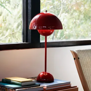 Tischleuchte &Tradition, Flowerpot VP3, Rot, für Wohnzimmer, Metall, Design - 50