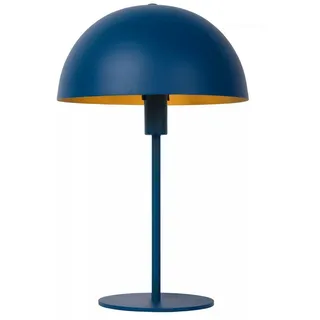 Licht-Erlebnisse Nachttischlampe PAZIL, ohne Leuchtmittel, Metall rund Ø 25 cm 40 cm hoch Blau E14 Industrial blau