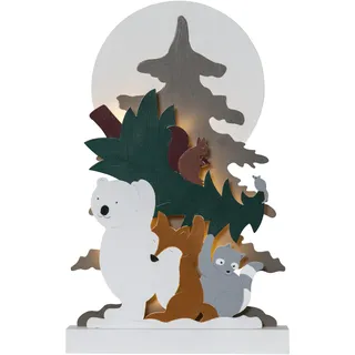 Star Trading LED-Dekoleuchte Forest Friends 45 cm mehrfarbig