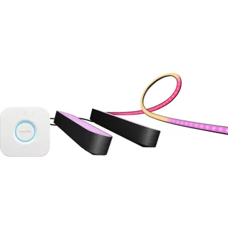 Philips Hue Play Lightstrip PC 32 - 34 + Lightbar Schwarz Doppelpack