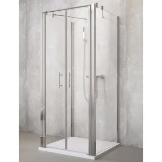 Profi Line Duschkabine U-Kabine Doppelpendeltür mit 2 Seitenteilen 90x90x90cm