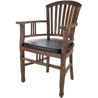 SIT Möbel Stuhlkissen | Bezug Kunstleder braun | ohne Bändern | B 57 x T 49 x H 5 cm | 05969-00 | Serie ZUBEHÖR