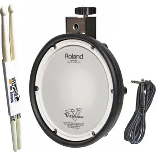 Roland PDX-8 V-Drum Pad 10 Zoll mit Drumsticks (E-Drum), Schlagzeug, Schwarz