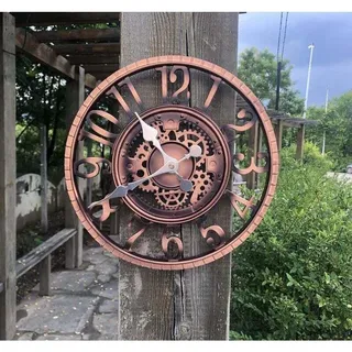 Große Retro-gartenuhr – Wetterfest – Badezimmeruhr – Vintage-dekoration – Tickenlos