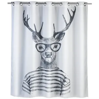 Wenko Duschvorhang Mr. Deer Flex 180 x 200 cm weiß