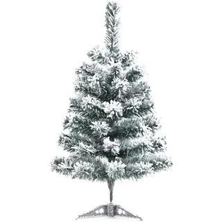 CHENKEE Künstlicher Schneebedeckter Weihnachtsbaum, 45 cm Künstlich Mini Christmas Tree Mini Kunstweihnachtsbaum Kleiner Weihnachtsbaum Mini Tannenbaum für Tisch, Weiß