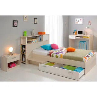 Parisot Charly 11 braun/weiß 4-teilig - bestehend aus: Bett - Anstellregal - Nachtschrank - Schreibtisch