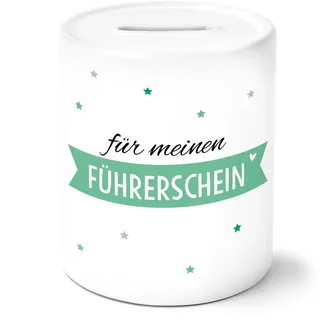 OWLBOOK Führerschein Kasse Spardose Personalisiert mit Namen Geschenke Geschenkideen für Jungs und Mädchen zum Geburtstag
