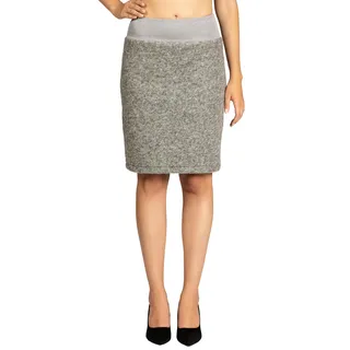 Caspar RO031 Damen Winter Bleistift Wollrock Knielang, Farbe:hellgrau, Größe:38 - 38