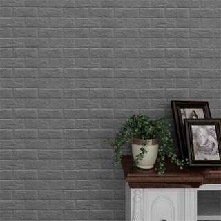 3D Schwamm Paneel graues Ziegelklebermauern Haus Wände 30x60 cm