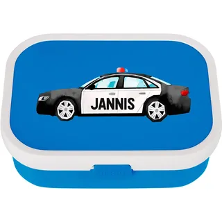 EZYshirt® Bento Brotdose mit Fächern, Polizeiauto Personalisierte Brotdose mit Bento-Einsatz - Einheitsgröße