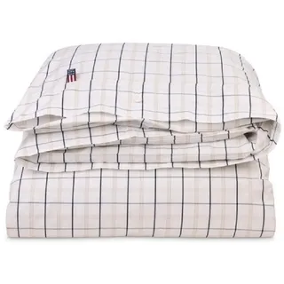Lexington Bettwäsche Bettwäsche Bettbezug Kariert Weiß Beige Navy (155x220cm)
