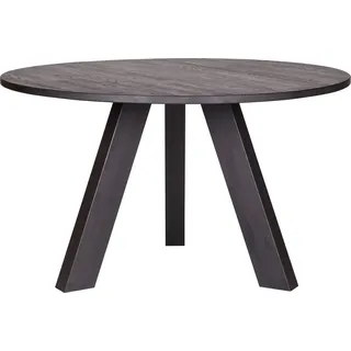 WOOOD Rhonda Esstisch Rund aus Eichenholz, Schwarz, Ø 129 cm - Schwarz