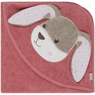 Sterntaler Kapuzenbadetuch Hase Hanni – Babyhandtuch mit Kapuze aus 100% Baumwolle, saugfähig & weich – Kapuzenhandtuch mit süßen 3D-Ohren – Mädchen Badetuch perlrosa, 100 cm