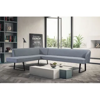 exxpo - sofa fashion Eckbank EXXPO - SOFA FASHION "Americano", silber, B:270cm H:83cm T:197cm, Sitzbänke, Eckbank, mit Keder und Metallfüßen, Bezug in verschiedenen Qualitäten