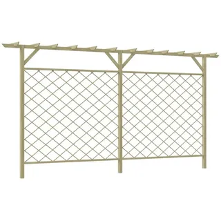 furnicato Zaun Garten-Gitterzaun mit Pergola-Oberteil Holz, (1-St), Verrottungsfeste Sichtschutzwand mit Rankgitter für die Veranda grün