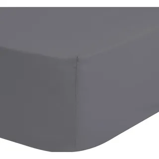 HIP Spannbettlaken Satin 140 x 200 cm dunkelgrau