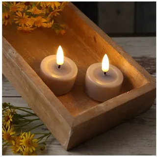 Deluxe Homeart LED-Kerze LED Teelichter Mia flackernd mit Batterie D: 4,1cm hellblau 2St. (2-tlg) blau