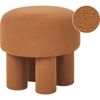 Beliani Hocker Canby Bouclé 43 x 38 x 43 cm Orange