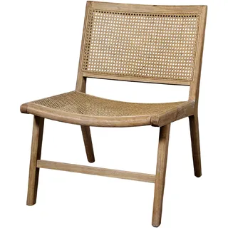 Chic Antique Loungesessel Rennes aus Rattan und Gummibaumholz, 57 x 62 x 79 cm