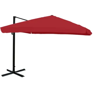Décoshop26 - Freiarmschirm 3 x 4 m ca. 5 m Durchmesser Polyester und Aluminium 26 kg bordeauxrot mit drehbarem Volant ohne Ständer 04_0007986
