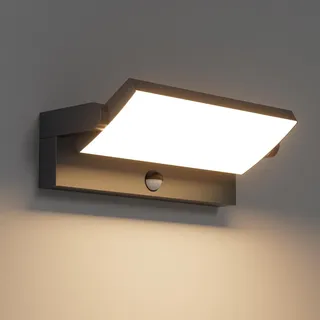 Klighten 45W Außenwandleuchte Außenlampe mit Bewegungsmelder 3000K, Schwarz