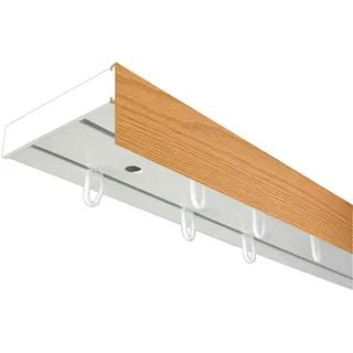 SN DECO GROUP Gardinenschiene Vorhangschiene SH mit Blende, 2-läufig, Fixmaß, mit Bohren, verschraubt, Kunststoff 220 cm x 7,7 cm