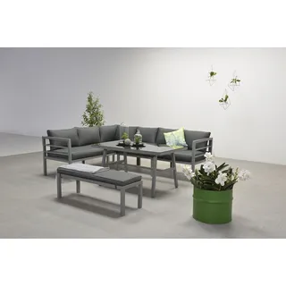 Garden Impressions Hohe Dining Aluminium Lounge Blakes Anthrazit, Inklusive XL Bank und Wasserabweisender Kissen