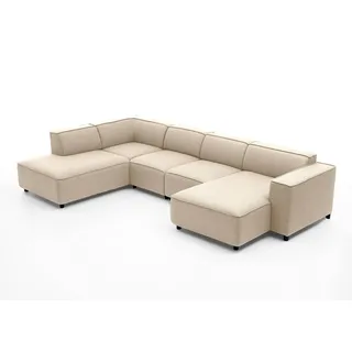 OTTO home Wohnlandschaft Stoff U-Form 3-Sitzer Beige