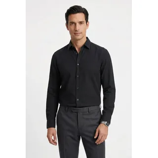 Boss Leinenhemd Regular Fit Schwarz XL