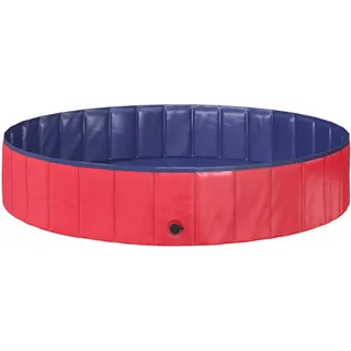 vidaXL Hundepool Ø 160 x 30 cm Rot/Blau
