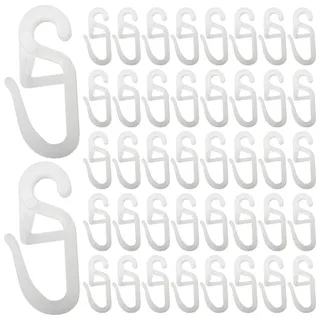 100 Überklipshaken mit 7mm Öse Gardinen Haken für Ringe Gardinenhaken zum Einhängen Faltenlegehaken für Gardinenringe Vorhang Haken Clips
