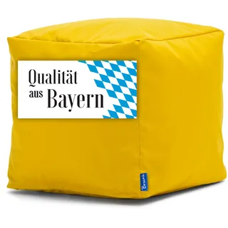 Bruni Sitzwürfel Cubo – 40x40x40 cm Sitzhocker aus Deutschland, Sitzcube, Fußhocker und Bodenkissen (Oxford-Polyester, gelb)