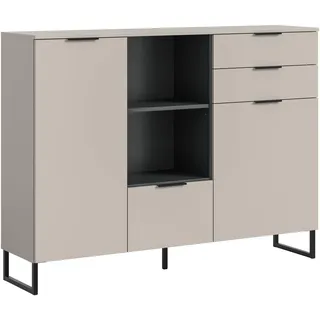 VCM Highboard Noida 150 x 112 x 37 cm Kaschmir / Schwarz