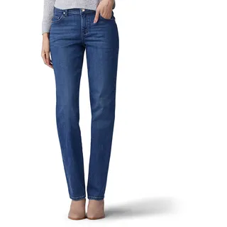 Lee Uniforms Damen Petite Relaxed Fit Straight Leg Jeans, EL Paso Blau, 42 Zierlich - 42 Petite