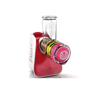 Moulinex DJ764510 Zerkleinerer mit Zubehör aus Edelstahl und Kunststoff, andere, rot