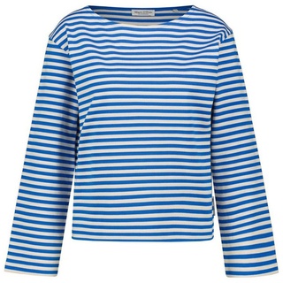 Marc O'Polo T-Shirt Damen Longsleeve HEAVY JERSEY-RINGEL T-SHIRT (1-tlg) blau XS
