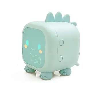 Avizar, Kinderwecker Mon Petit Dino mit Nachtlicht & Doppelalarm, Blau