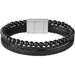 Boss SPHERE MIXED Lederarmband Schwarz 1580786 Größe 19 cm