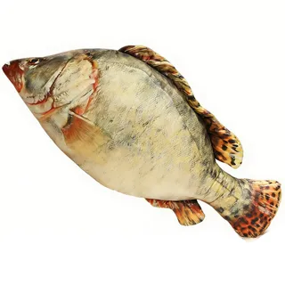 Riesiges Fischkissen, 3D-Simulation, Fisch, Stofftier,lustige Fisch Kissen Großes ,Simulations Fisch-Plüschtier lustiges Fischkissen, weiches Kuscheltier Kissen für Zuhause (40cm,Schwarzbarsch)