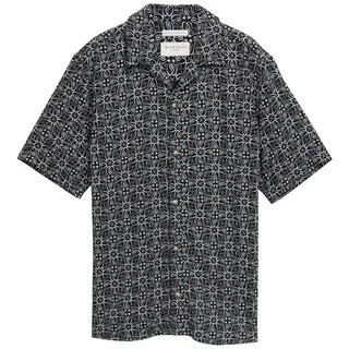 TOM TAILOR Kurzarmhemd comfort printed viscose shirt navy mosaic design L