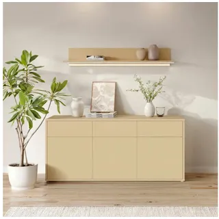 FORTE Sideboard Alice Springs, Sideboard, Breite 184,2 cm, viel Stauraum, Schubkästen mit Vollauszug, Push to open, grifflos gelb