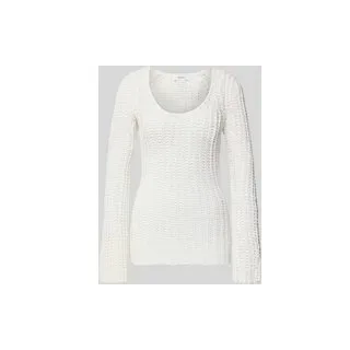 Regular Fit Pullover in Häkel-Optik Modell 'Fenja', Offwhite, S