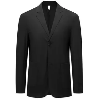 Allthemen Sweatsakko Herren sportliche Anzugjacke mit Revers leichte dünne Sommerjacke schwarz 50