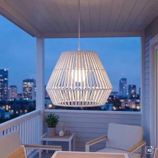LED Akku Hängelampe dimmbar Weiß IP54 3000 K Terrasse 40 cm Pendelleuchte Garten