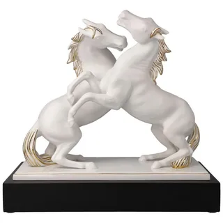 GOEBEL Studio 8 Dekofigur Pferde Artiste et Alegria 32 cm Weiß-Gold