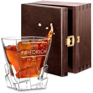 Maverton Whisky Glas mit Gravur - Whiskey glass 250 ml - Geburtstagsgeschenk für Männer - personalisiertes Whisky Geschenk - personalisierte Geschenke für Männer - Höhe: 10 cm