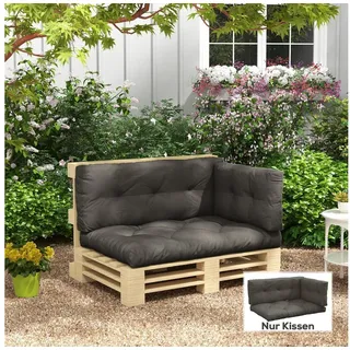 Outsunny Palettenkissen 120 x 80 x 12 cm grau 3-tlg.