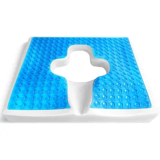 Sitzkissen aus Memory-Schaum, Gel-verstärktes Sitzkissen, Anti-Dekubitus-Kissen, Dekubitus-Kissen für Po, Steißbein-Schmerzen, für Fahrer, Bettlägerige, Behinderte (Blau)